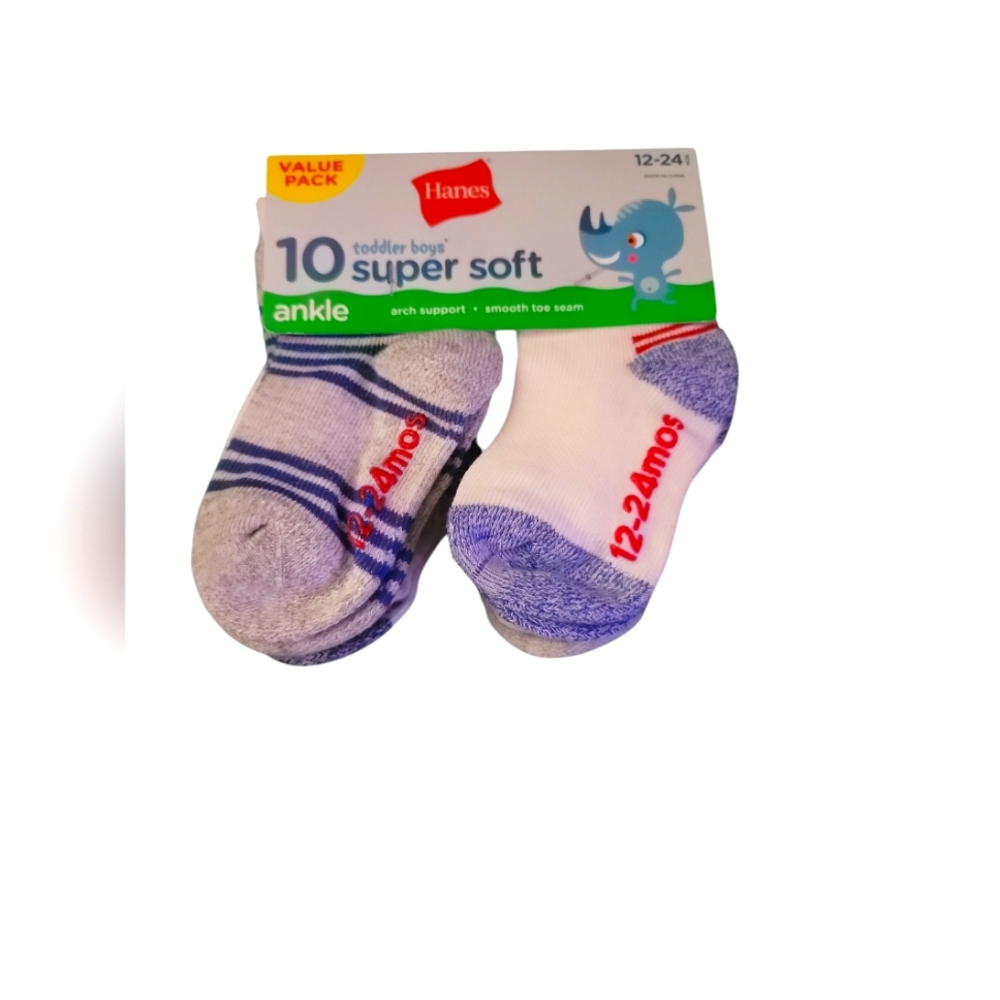 Hanes Toddler Boys' Ankle Socks Set - Picture 1 of 2